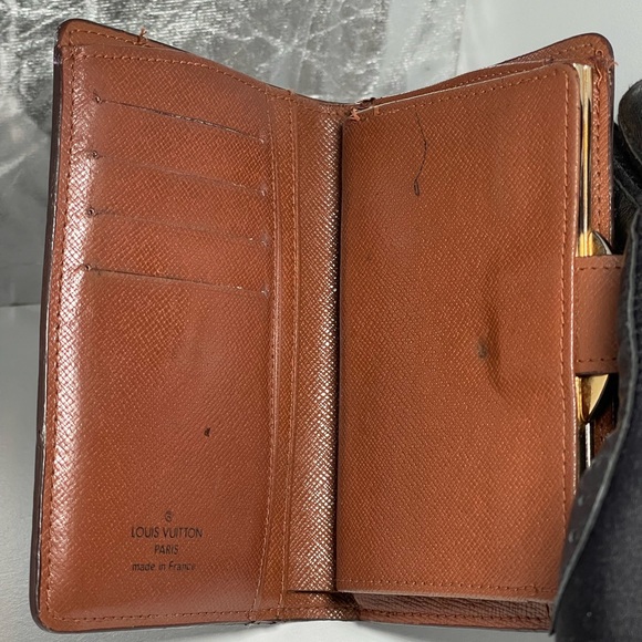 Auth Vintage 1998 LOUIS VUITTON Viennois Kisslock Wallet Coin Pouch Purse Canvas - Picture 4 of 16